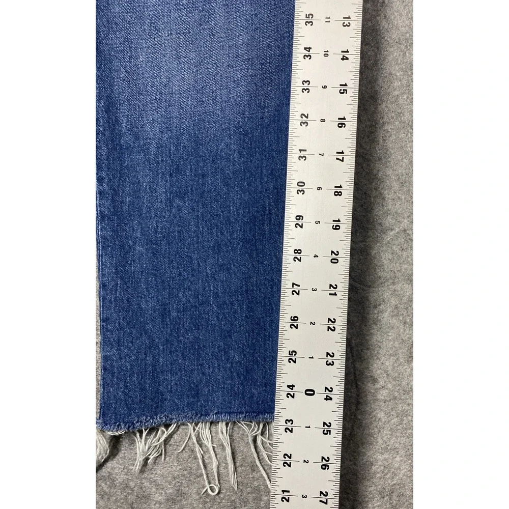 Madewell Jeans Womens 29 Blue The Perfect Vintage Straight Jean Raw Hem - Picture 7 of 14